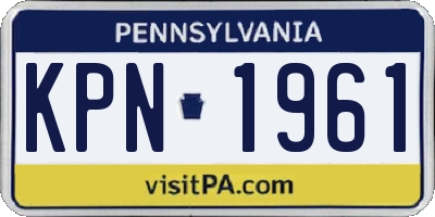 PA license plate KPN1961