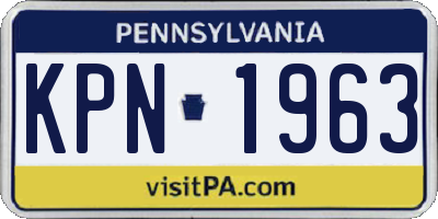 PA license plate KPN1963