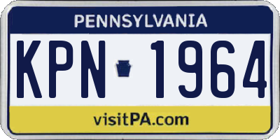 PA license plate KPN1964
