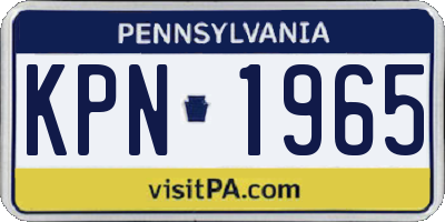 PA license plate KPN1965