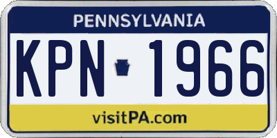 PA license plate KPN1966