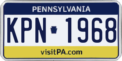 PA license plate KPN1968