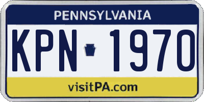 PA license plate KPN1970