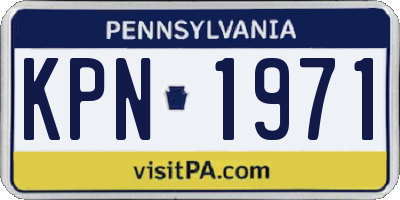 PA license plate KPN1971
