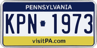 PA license plate KPN1973
