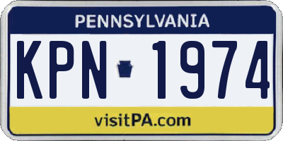 PA license plate KPN1974