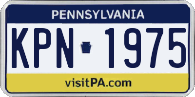 PA license plate KPN1975