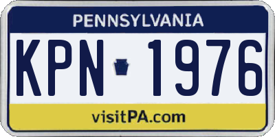 PA license plate KPN1976