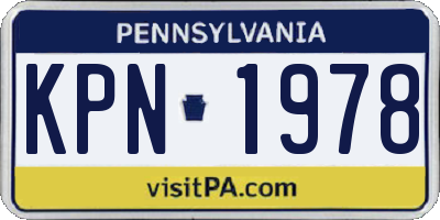 PA license plate KPN1978