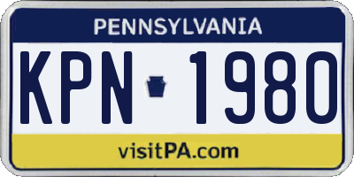 PA license plate KPN1980