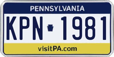 PA license plate KPN1981
