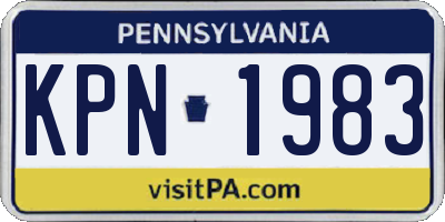 PA license plate KPN1983