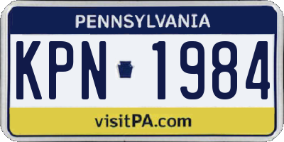 PA license plate KPN1984