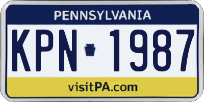 PA license plate KPN1987