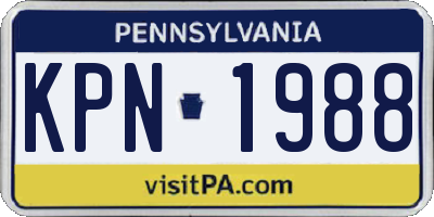 PA license plate KPN1988