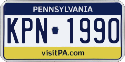PA license plate KPN1990