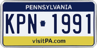 PA license plate KPN1991