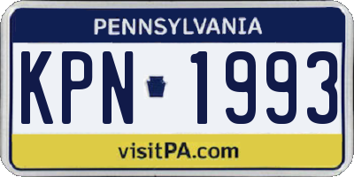 PA license plate KPN1993