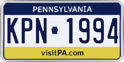 PA license plate KPN1994