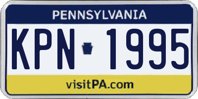 PA license plate KPN1995