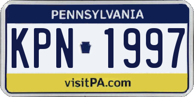 PA license plate KPN1997