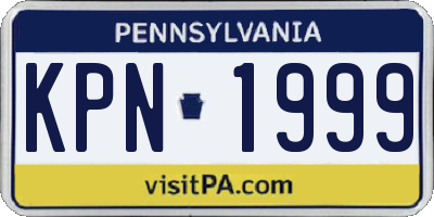 PA license plate KPN1999