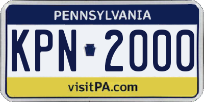 PA license plate KPN2000
