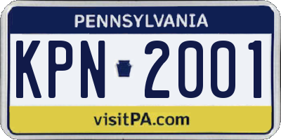 PA license plate KPN2001