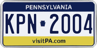 PA license plate KPN2004
