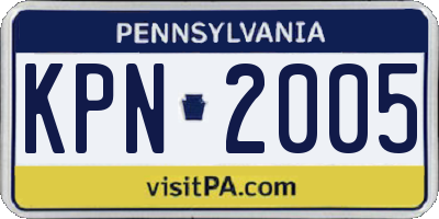 PA license plate KPN2005