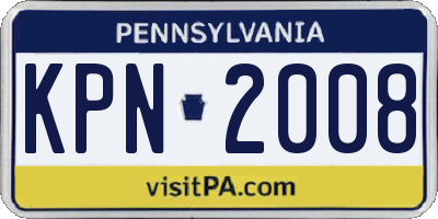 PA license plate KPN2008