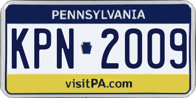 PA license plate KPN2009
