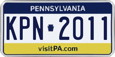 PA license plate KPN2011