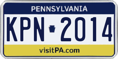 PA license plate KPN2014
