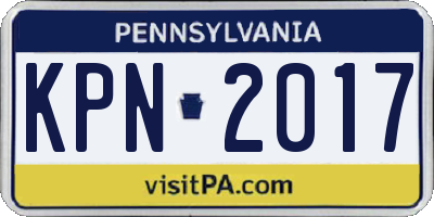 PA license plate KPN2017