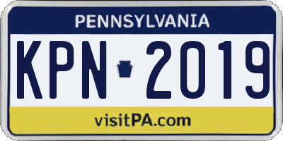 PA license plate KPN2019