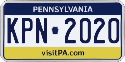 PA license plate KPN2020