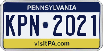 PA license plate KPN2021