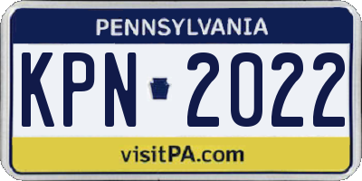 PA license plate KPN2022