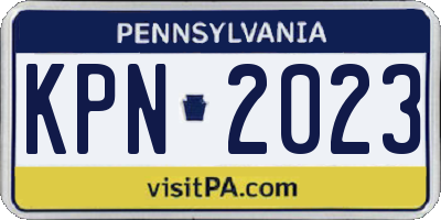 PA license plate KPN2023