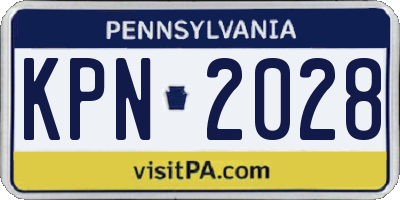 PA license plate KPN2028
