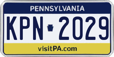 PA license plate KPN2029