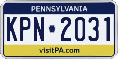PA license plate KPN2031