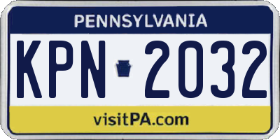 PA license plate KPN2032
