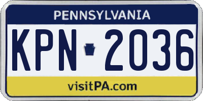 PA license plate KPN2036
