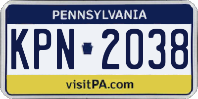 PA license plate KPN2038