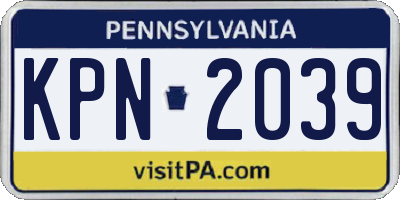 PA license plate KPN2039