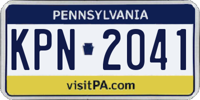 PA license plate KPN2041