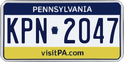PA license plate KPN2047