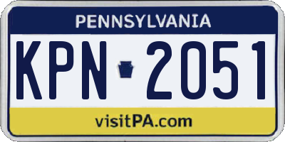 PA license plate KPN2051